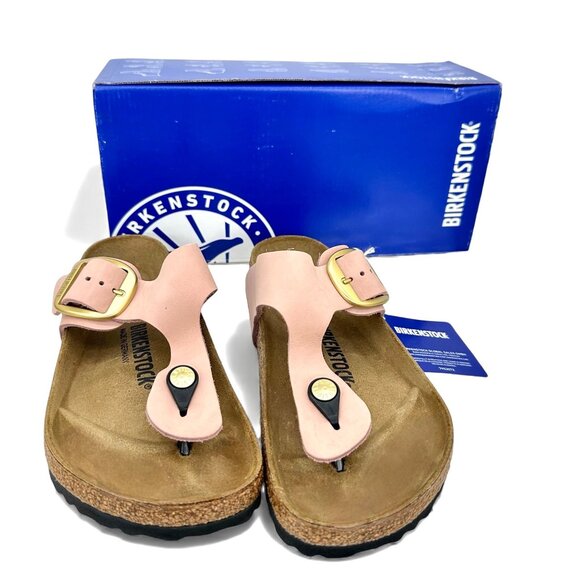 Birkenstock Gizeh Big Buckle Soft Pink Leather Women’s Sandals EU 38 Regular Fit - Picture 4 of 11